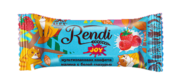Конфета Мультизлаковая конфета Rendi Joy:малина с белой глазурью