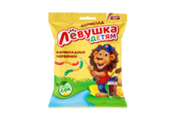 Конфета Мармелад жевательный Левушка детям мармеладные червячки 70 гр.