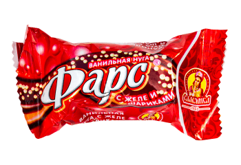 Конфета Конфеты Фарс ванильная нуга с желе и шариками