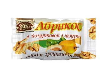 Конфета Конфеты Абрикос в йогуртовой глазури с грецким орехом