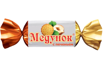 Конфета Конфеты Медунок с карамелью, арахисом и печеньем