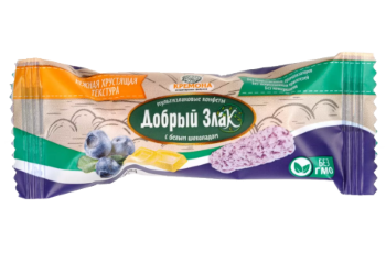 Конфета Мультизлаковая конфета Добрый злак с белым шоколадом со вкусом голубики