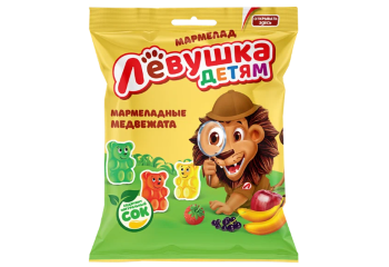 Конфета Мармелад жев. Левушка детям Медвежата 35 гр.