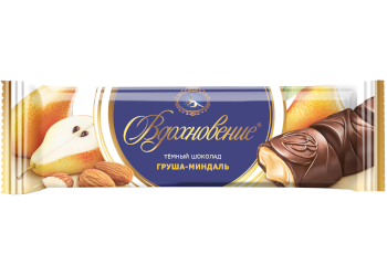 Конфета Шоколад Вдохновение темный с начинкой груша и миндаль