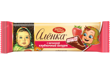 Конфета Шоколад Аленка с начинкой клубничный йогурт, 45гр