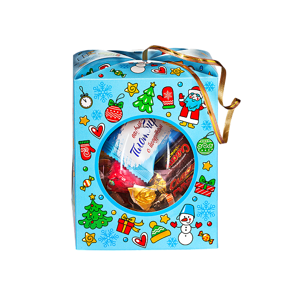 Сладкий новогодний подарок Елочный шарик Голубой (игрушка на елку)