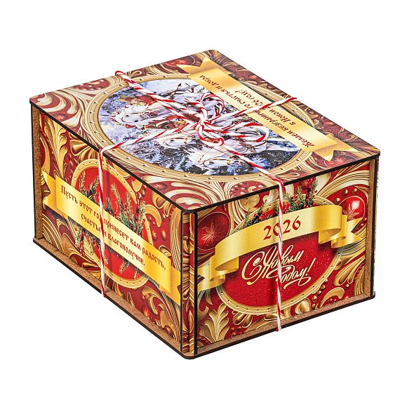 Сладкий новогодний подарок Золотые узоры (большая) (Легенды Москвы)