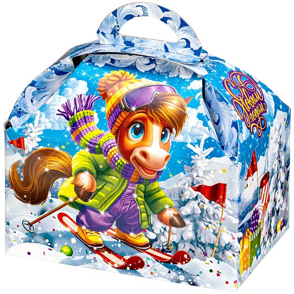 Сладкий новогодний подарок Лыжник