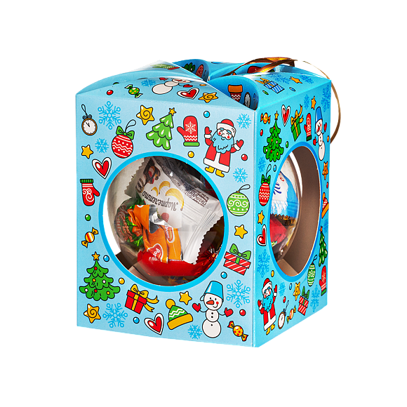 Сладкий новогодний подарок Елочный шарик Голубой (игрушка на елку)