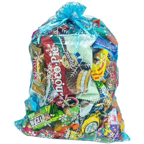 Сладкий новогодний подарок Мешочек Снежинки (Бюджет)