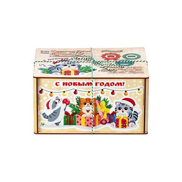Сладкий новогодний подарок Котики (Полезный состав)